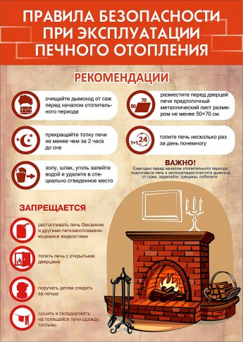 Правила безопасности при эксплуатации печного отопления