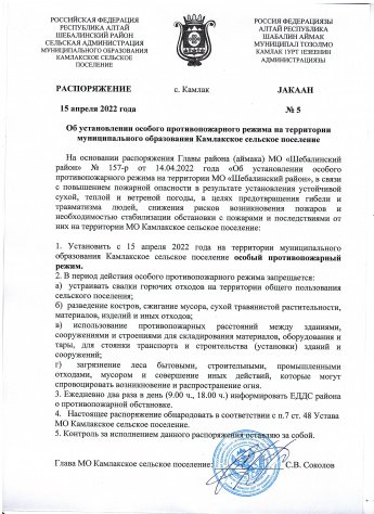 Об установлении особого противопожарного режима 