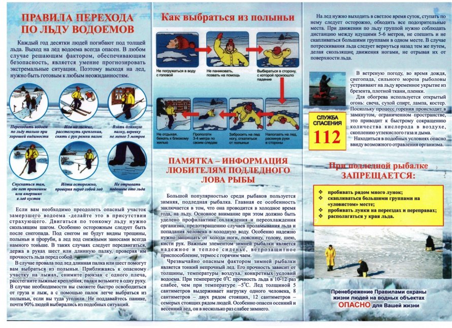 Памятка "Правила поведения на льду"