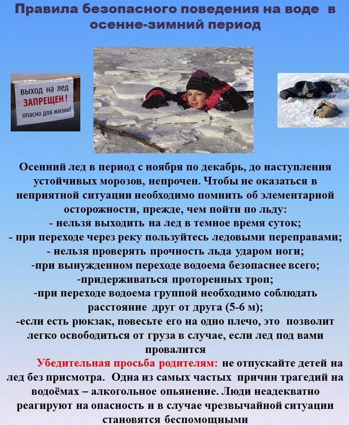 Правила безопасного поведения на воде в осенне-зимний период