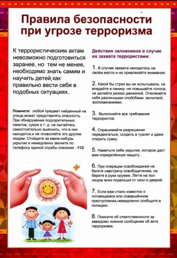 Правила безопасности при угрозе терроризма 
