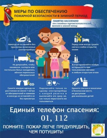 Меры по обеспечению пожарной безопасности в зимний период 
