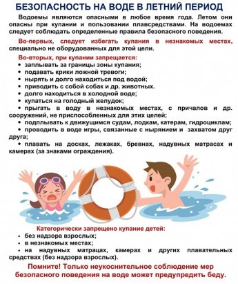 Безопасность на воде в летний период 