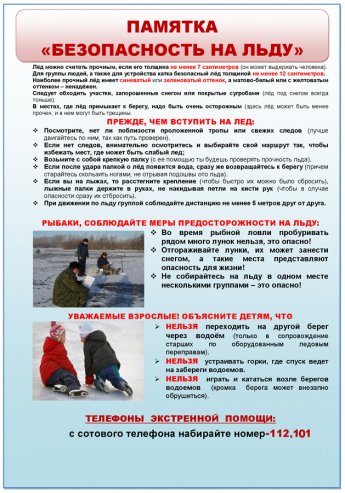 Памятка "Безопасность на льду"