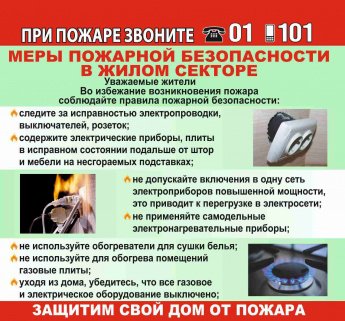 Меры пожарной безопасности в жилом секторе